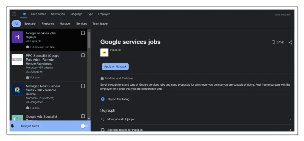 1. منصة Google Careers / أو Google Remote Jobs